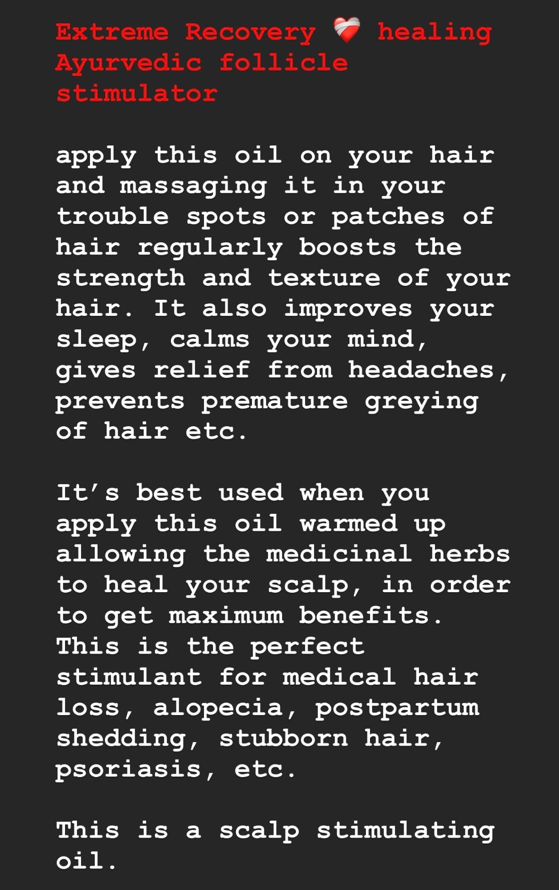 Extreme Recovery Ayurvedic Follicle Stimulator