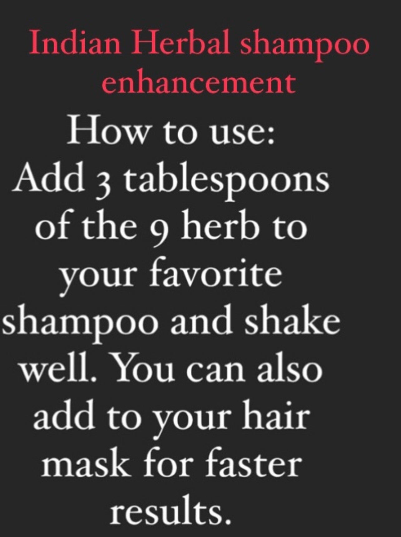 9 Herb Shampoo Enhancer